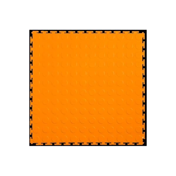 LockTile LockTileÂ PVC Floor Tiles, , 19.5x19.5", Coin, Orange LK010 Zoro